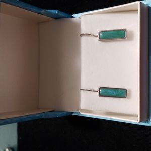 Silver Tone Royston Turquoise Earrings